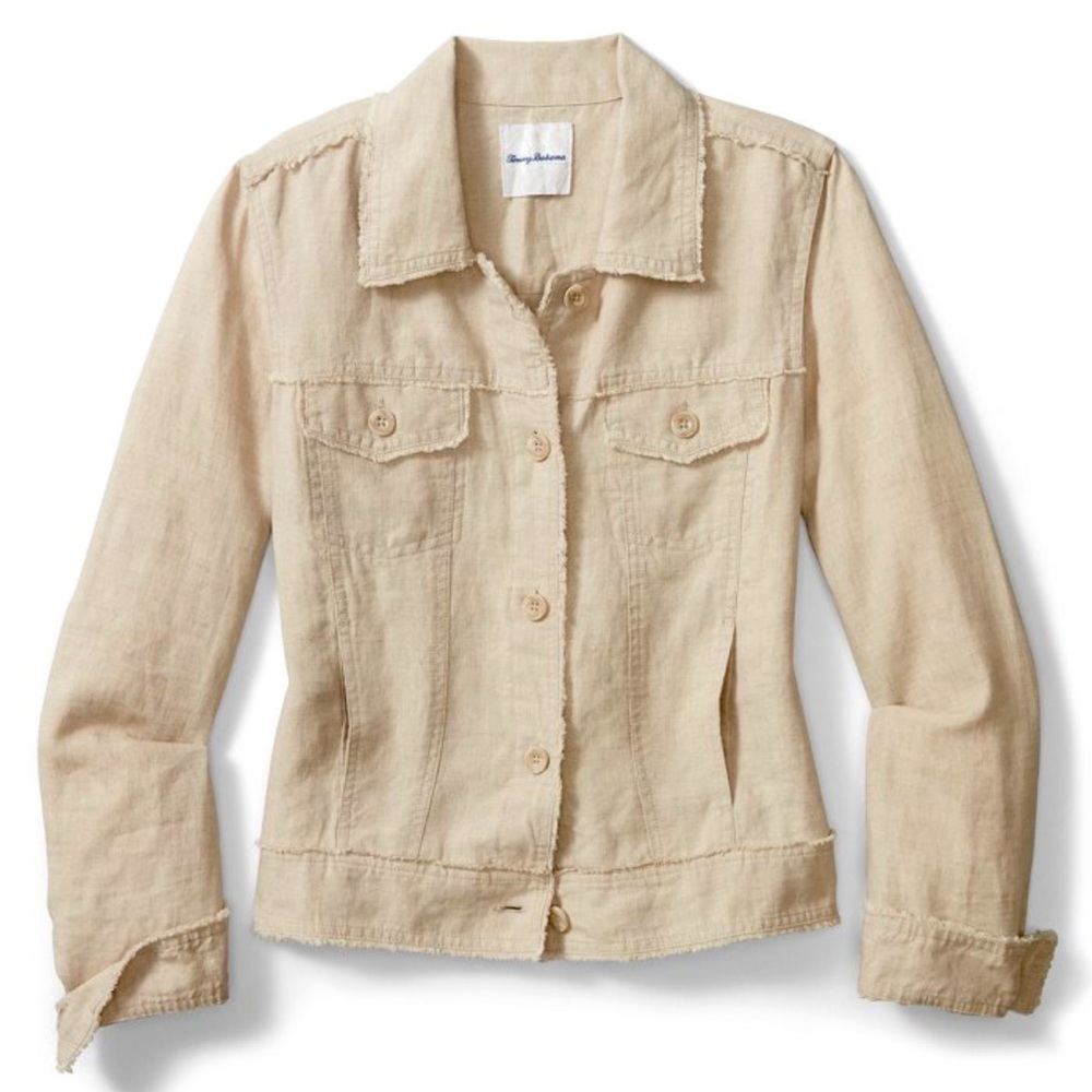 Tommy Bahama Two Palms Linen Raw-Edge Jacket size Large